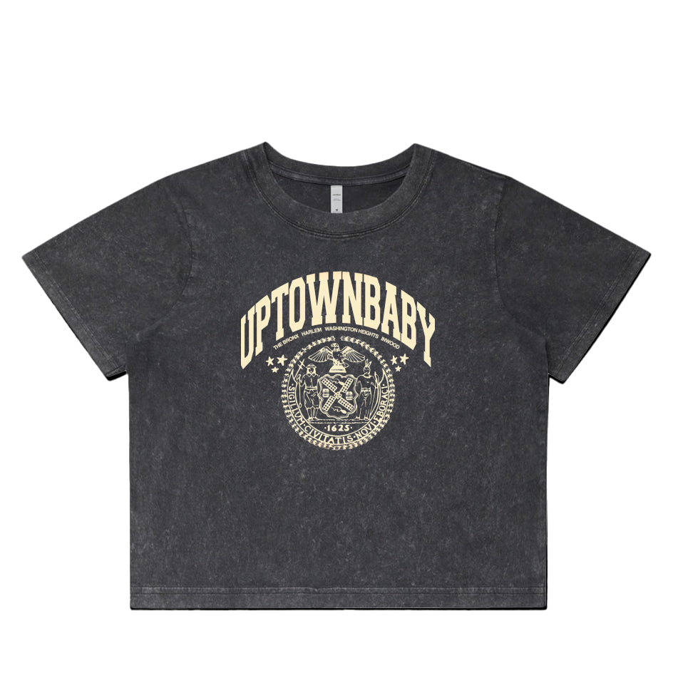 UPTOWNBABY Womens Stone Wash Heavy Crop