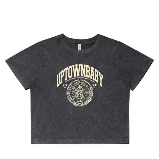 UPTOWNBABY Womens Stone Wash Heavy Crop