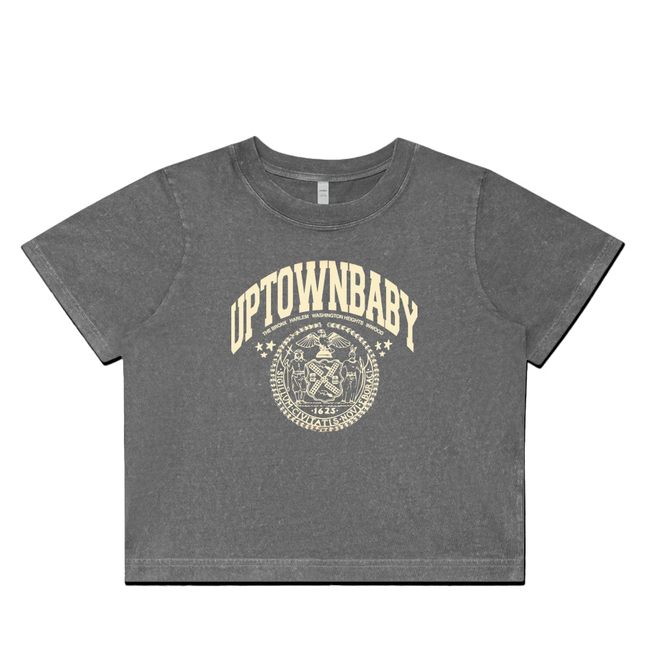 UPTOWNBABY Womens Stone Wash Heavy Crop