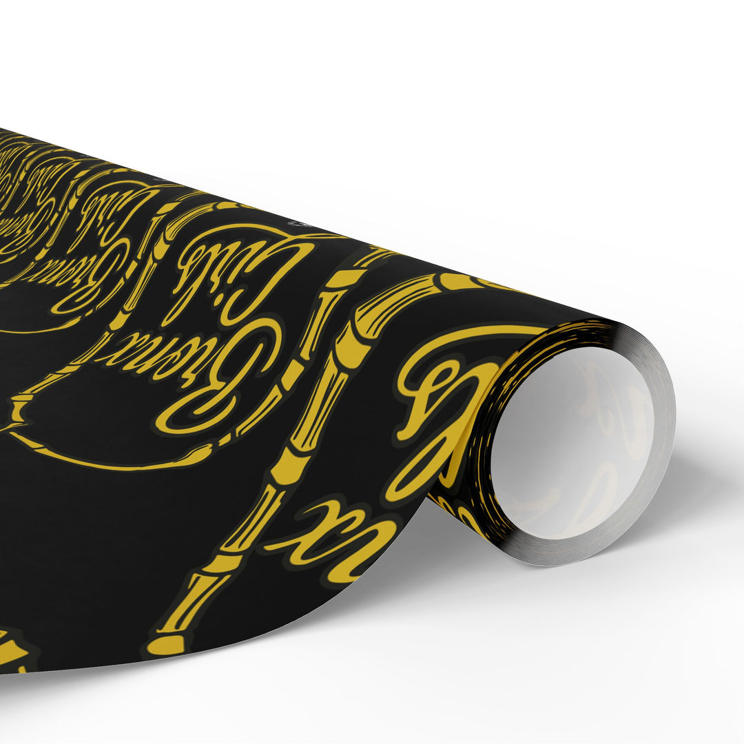 Black & Gold Crown Pattern Wrapping Paper Roll — Luxury Gift Wrap for Special Occasions