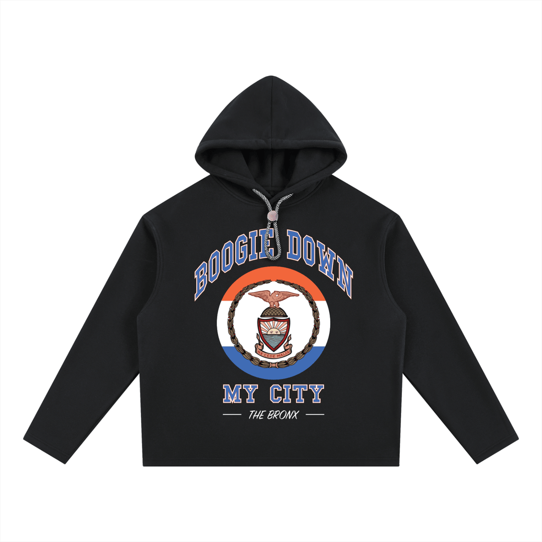 Boogie Down My City Oversized Fleece Hoodie by Bronx Native for New York summer