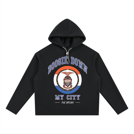 Boogie Down My City Oversized Fleece Hoodie by Bronx Native for New York summer