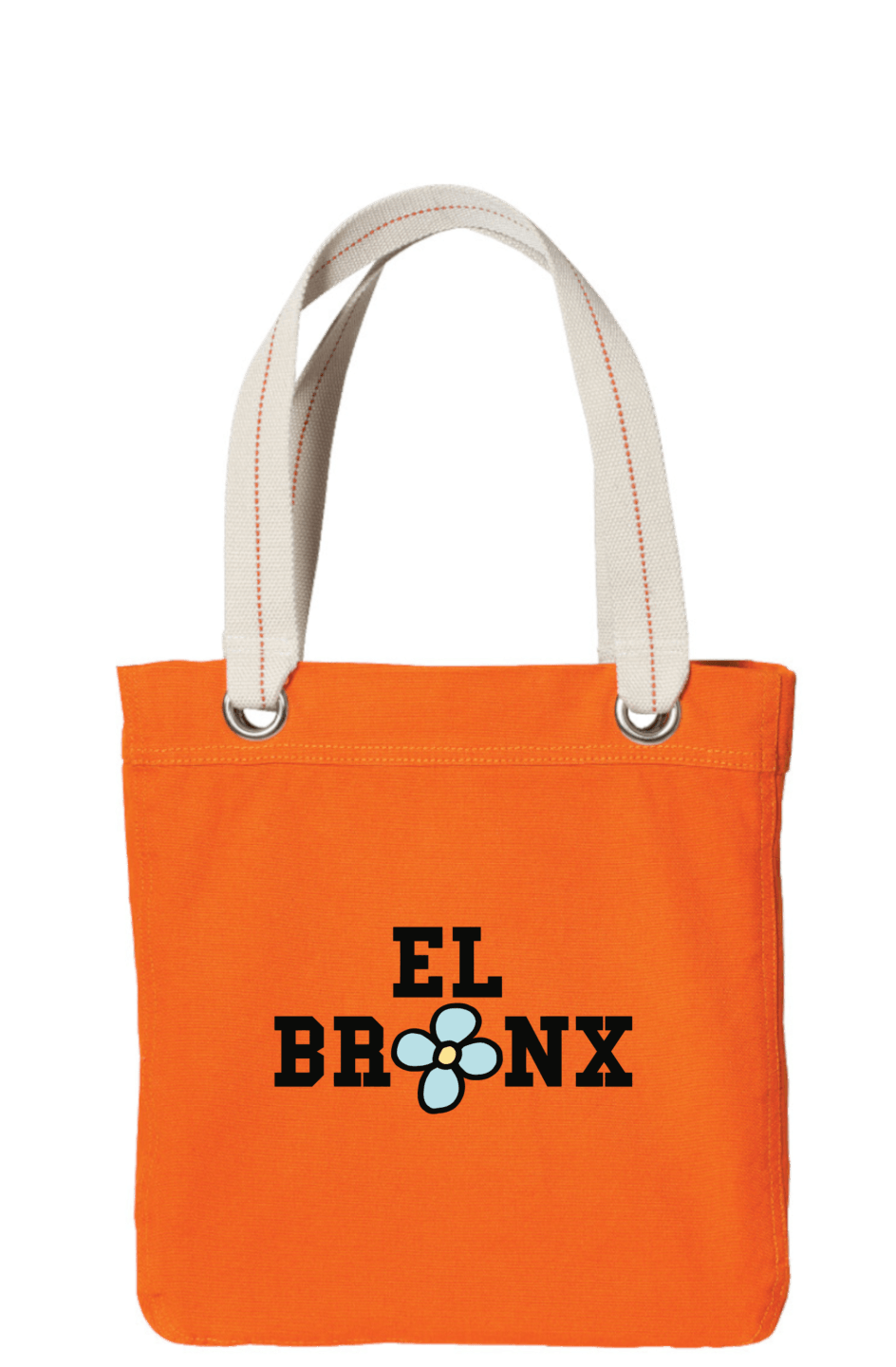 EL BRONX Spring Full-Lined Interior Zip Allie Tote Canvas Orange