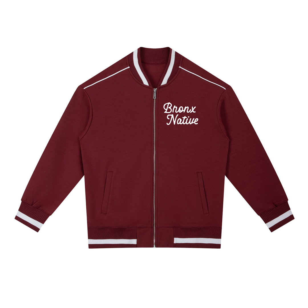 Bronx Native Classy Contrast Piping Zip Bomber Jacket
