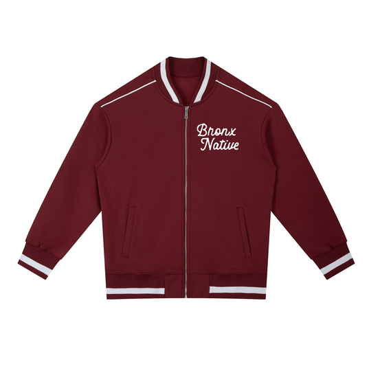 Bronx Native Classy Contrast Piping Zip Bomber Jacket