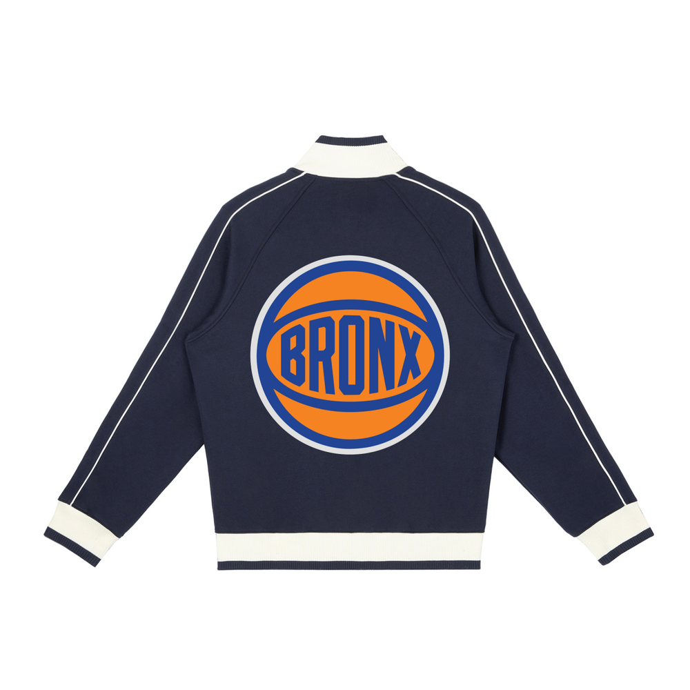 The Bronx Basketball 2026 Playoffs Color Block Raglan Sleeve Zip Track Jacket