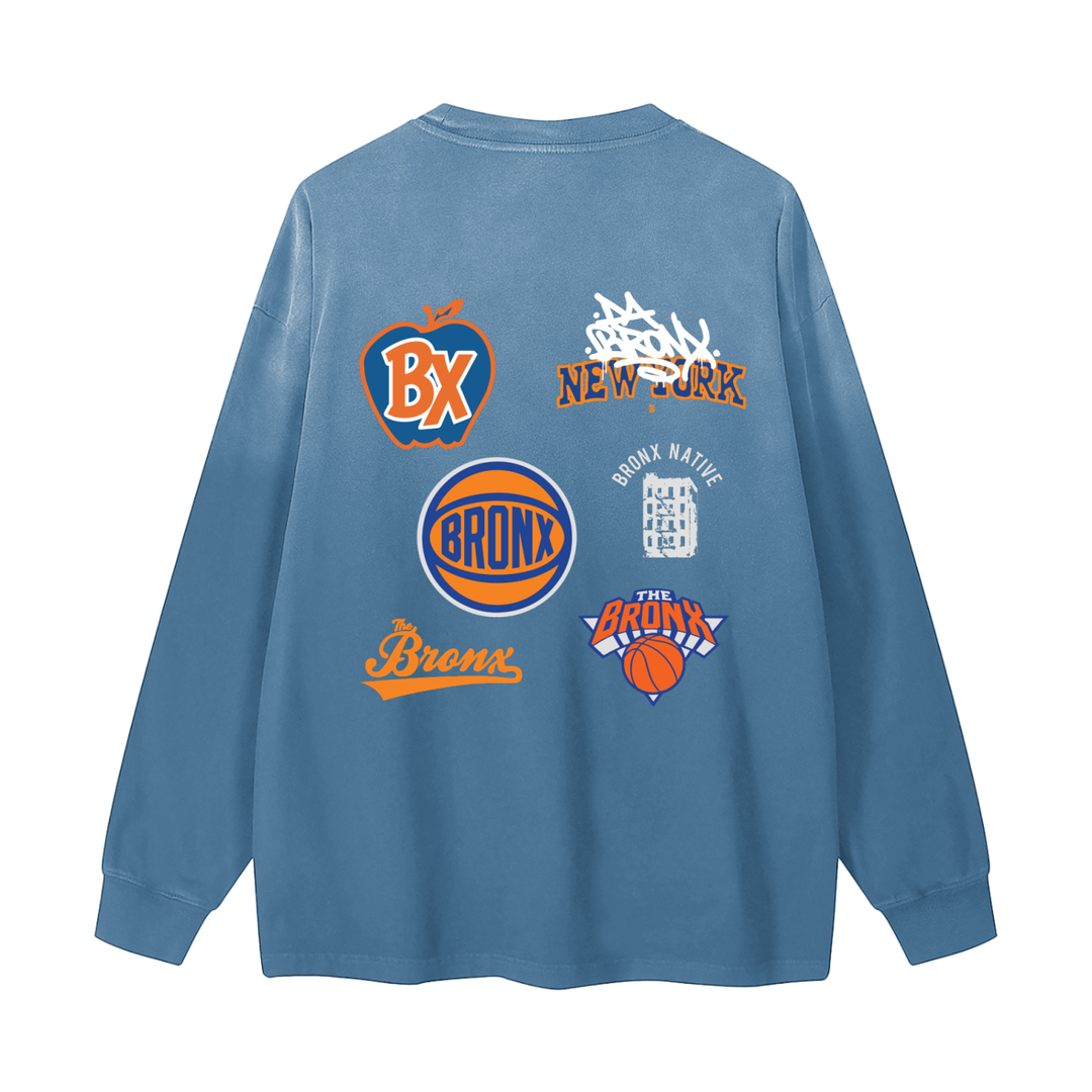 Bronx Basketball 2026 Finals Gradient Washed Long Sleeve T-Shirt