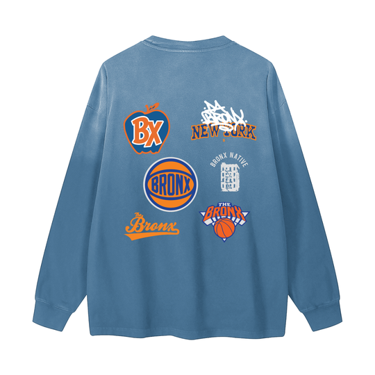 Bronx Basketball 2026 Finals Gradient Washed Long Sleeve T-Shirt