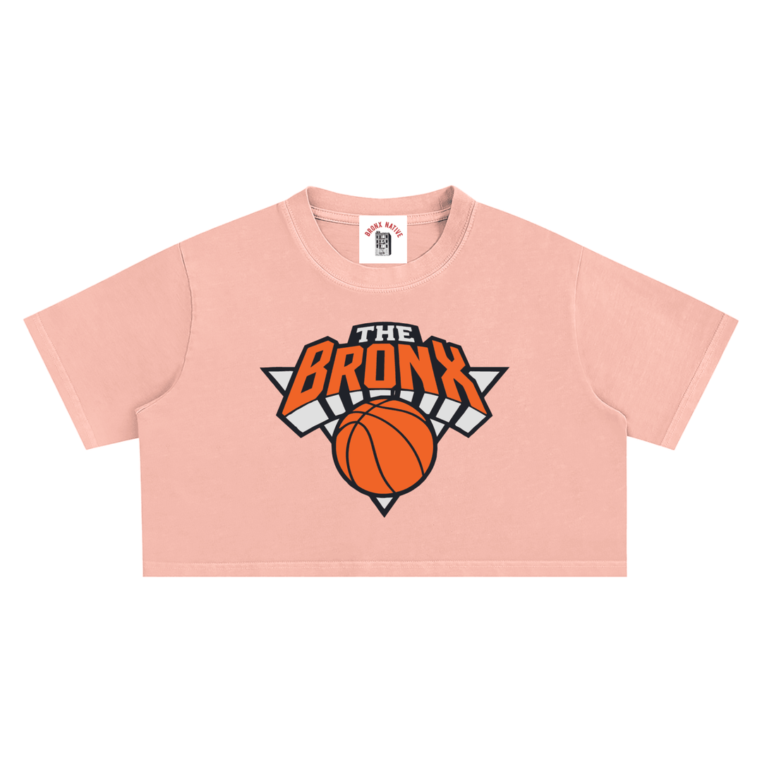 Bronx Basketball 2026 Playoff Edition Women's Snow Washed Crop Top by Bronx Native