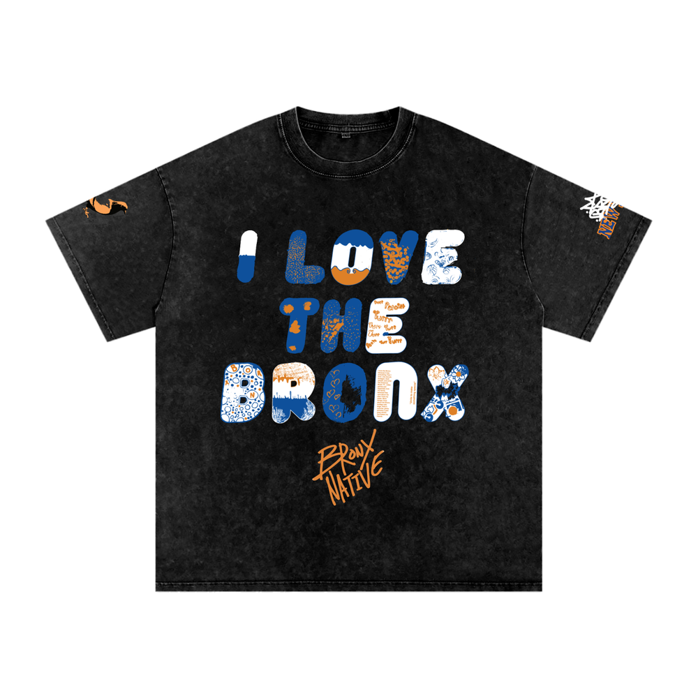 I L🧡💙VE The Bronx Washed Oversized Cotton T-Shirt