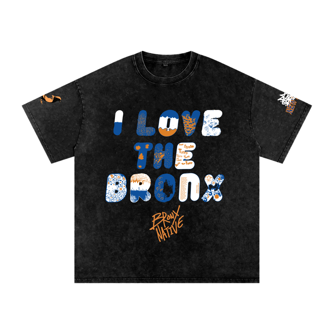 I L🧡💙VE The Bronx Washed Oversized Cotton T-Shirt