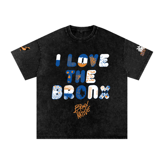 I L🧡💙VE The Bronx Washed Oversized Cotton T-Shirt