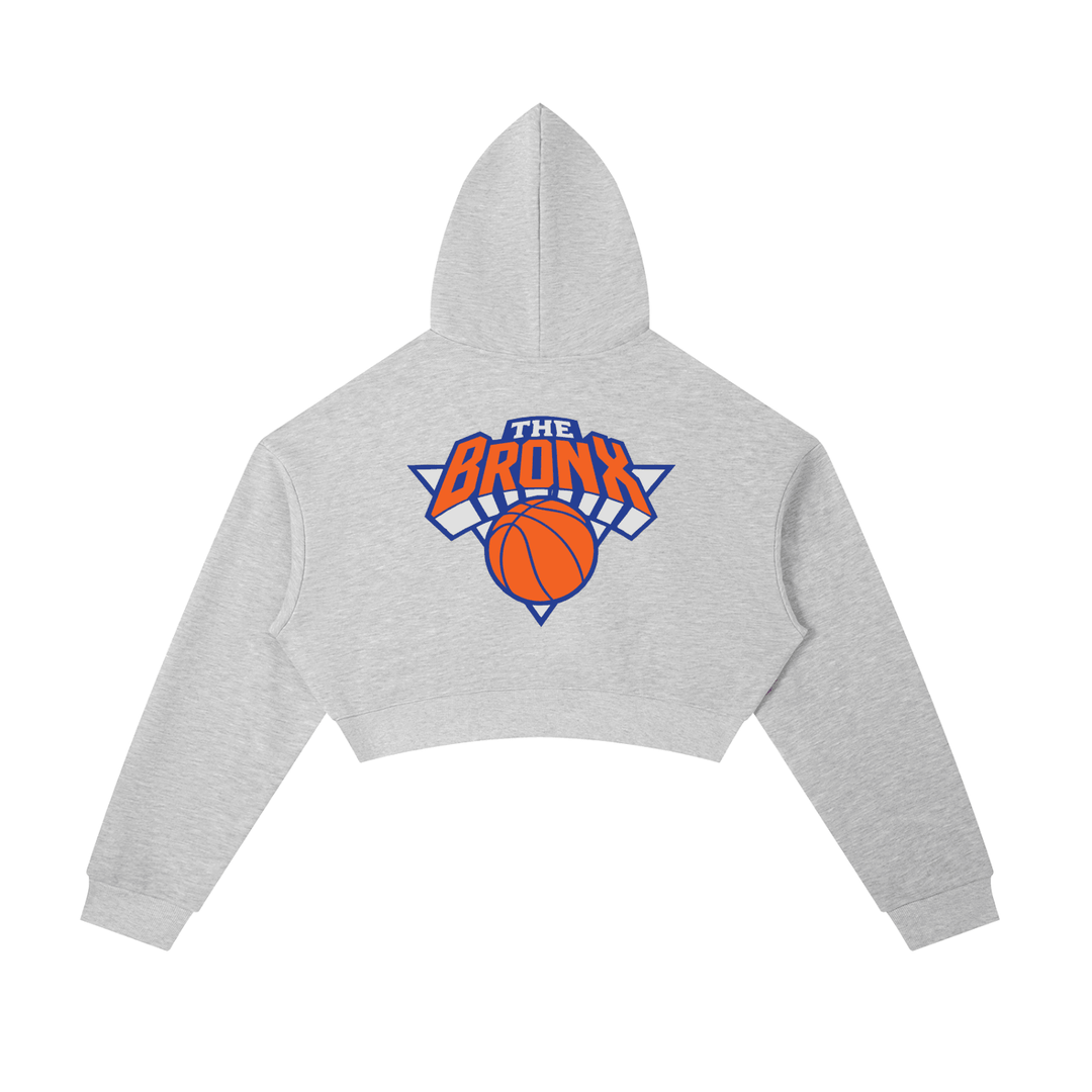 Bronx Basketball 2026 Playoff Edition Women's Essential Cropped Zip-Up Hoodie by Bronx Native