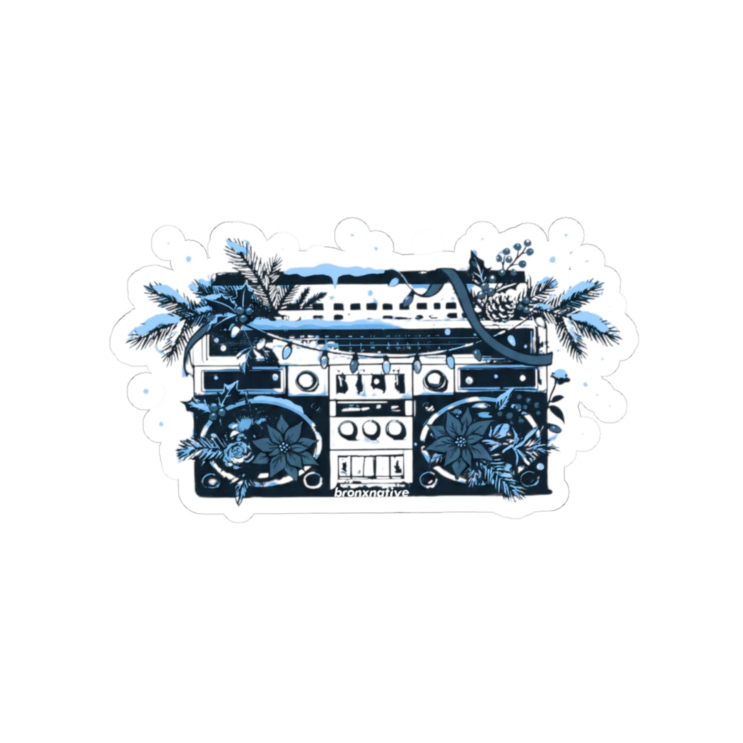 Boom Box Holidays (Blue) Sticker