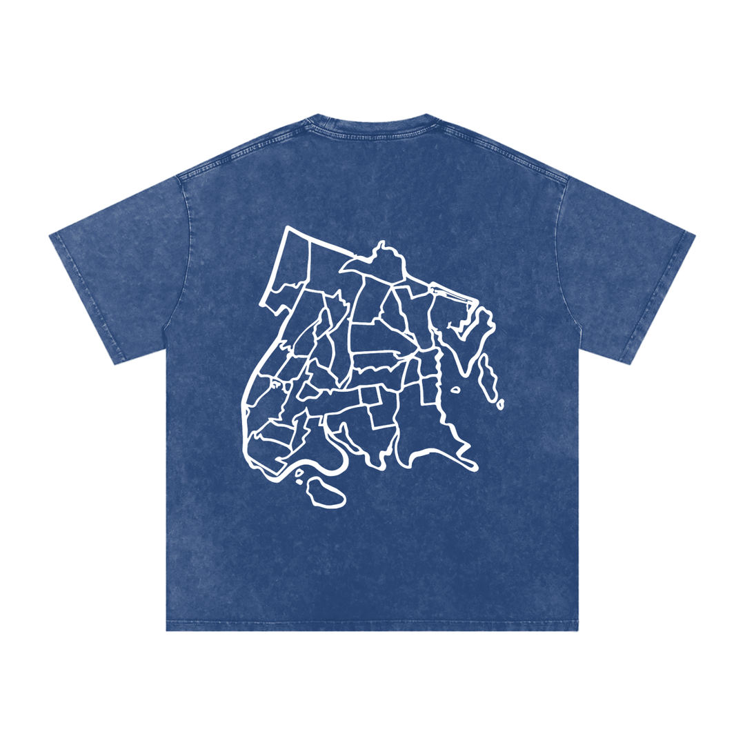 Bronx Native Snow Washed Oversized Cotton T-Shirt by Bronx Native