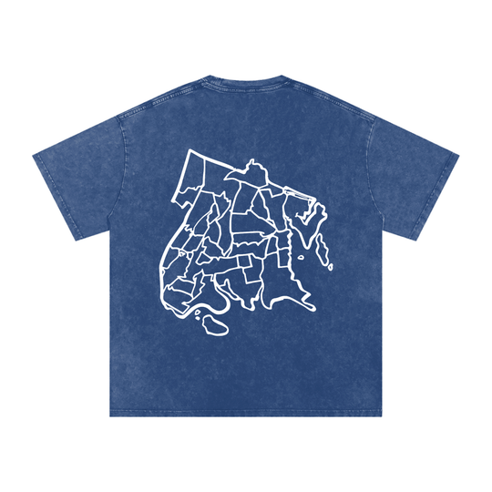 Bronx Native Snow Washed Oversized Cotton T-Shirt by Bronx Native