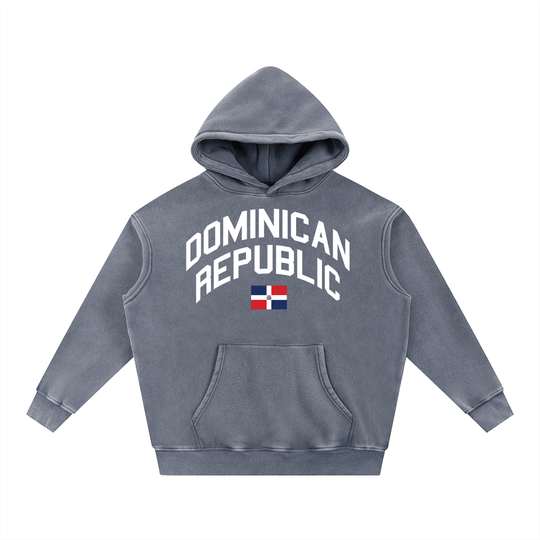 Dominican Republic 🇩🇴 Snow Wash Fleece Oversize Hoodie