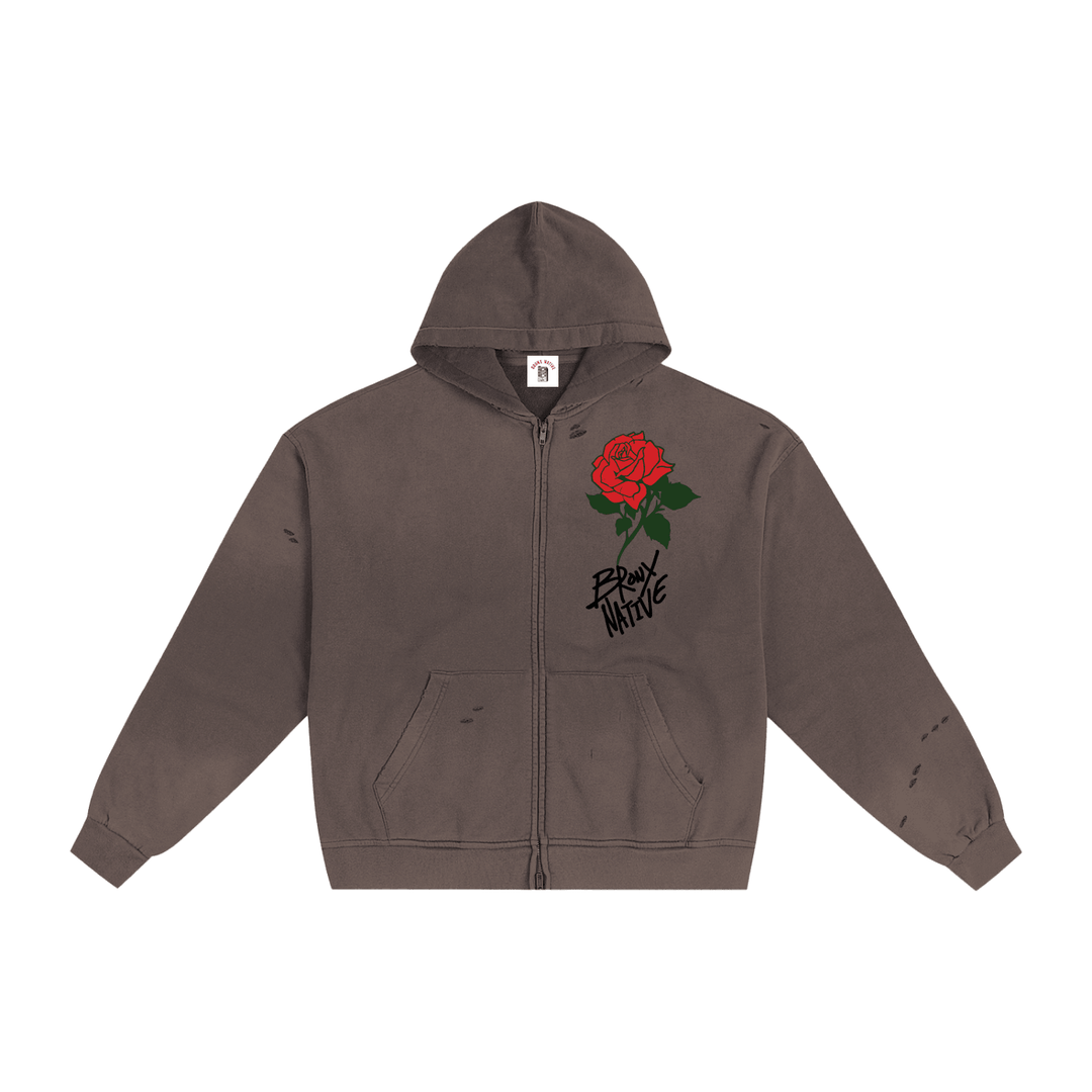 Bronx Rose Hand-Frayed Sunfade Zip Hoodie | Bronx Native – Bronx Bronx Rose Hand-Frayed Sunfade Zip Hoodie | Bronx Native – Bronx