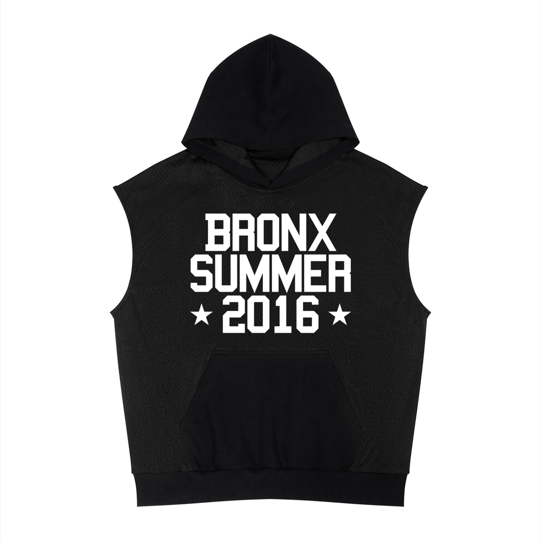 Bronx Summer Panel Mesh Sleeveless Hoodie by Bronx Native — Summer Collection product image