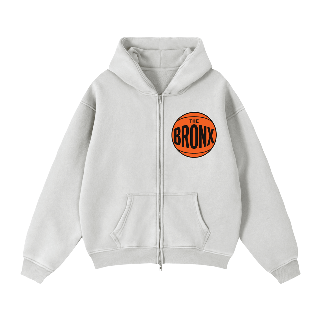 Bronx Basketball Limited Edition Zip-Through Boxy Fleece Hoodie by Bronx Native