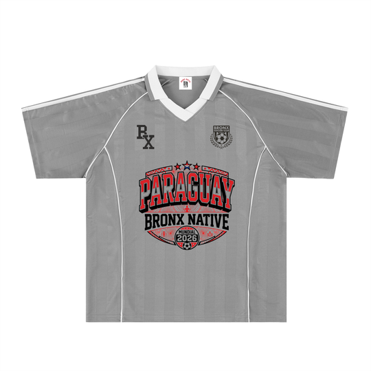 Paraguay x Bronx Native Shadow Stripe Collared Soccer Jersey product image 1 of 2 by Bronx Native
