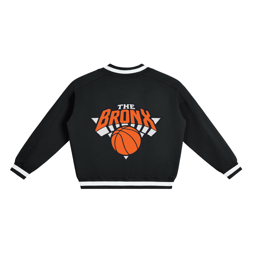 BXN Basketball 2026 Playoff Edition V-Neck Contrast Collar Boxy Sweatshirt by Bronx Native
