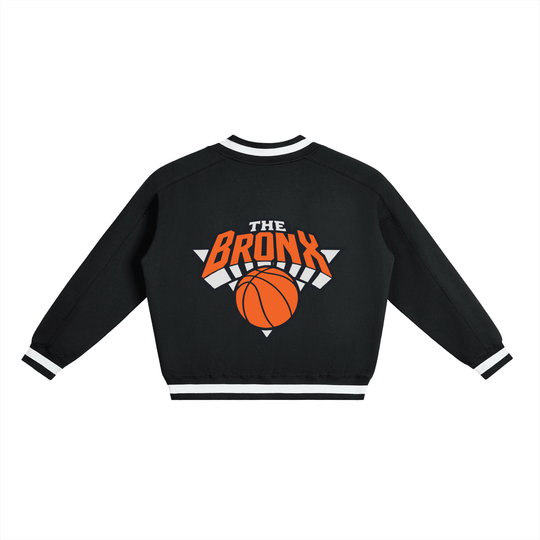 BXN Basketball 2026 Playoff Edition V-Neck Contrast Collar Boxy Sweatshirt by Bronx Native