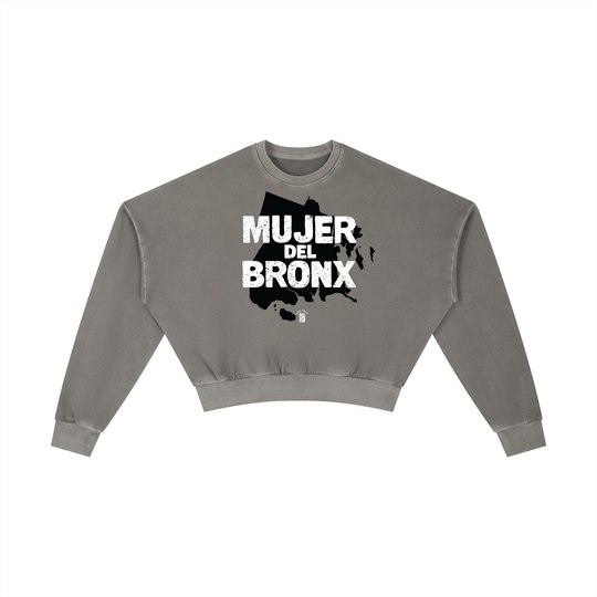 Mujer Del Bronx Vintage Washed Cropped Sweatshirt