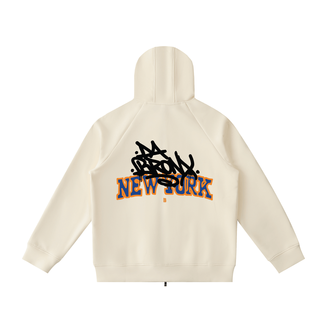 Bronx Basketball 2026 Playoffs Heavyweight Raglan Sleeve Zip Hoodie by Bronx Native