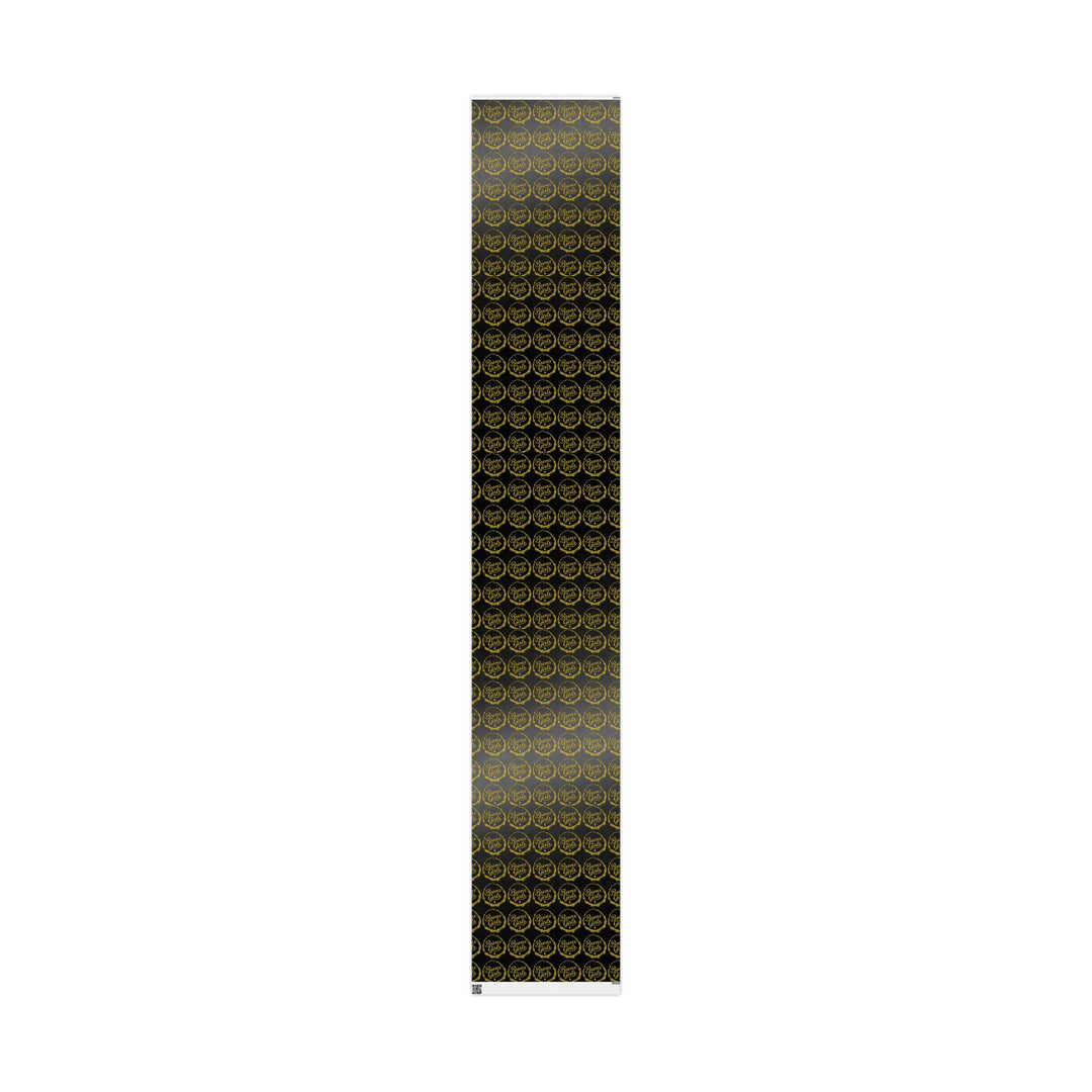 Black & Gold Crown Pattern Wrapping Paper Roll — Luxury Gift Wrap for Special Occasions