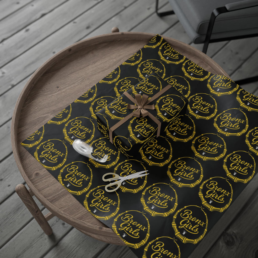 Black & Gold Crown Pattern Wrapping Paper Roll — Luxury Gift Wrap for Special Occasions