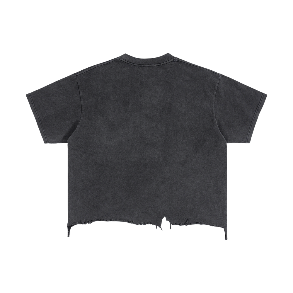 El Malo Del Bronx Vintage Wash Boxy Distressed Hem T-Shirt