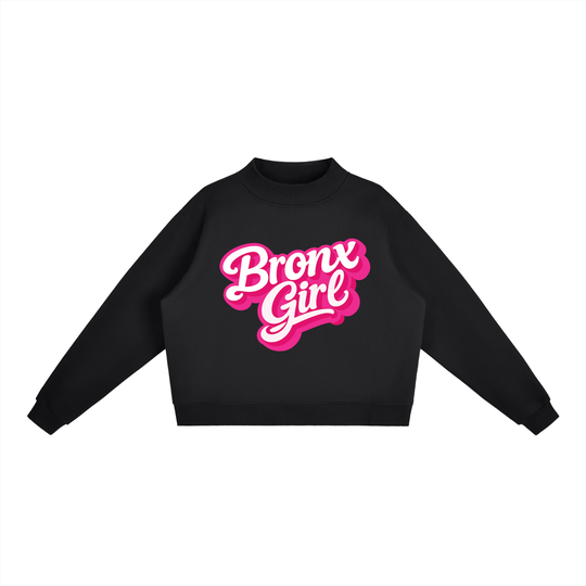 Bronx Girl Essential Fleece Mock-Neck Crew Sweatshirt