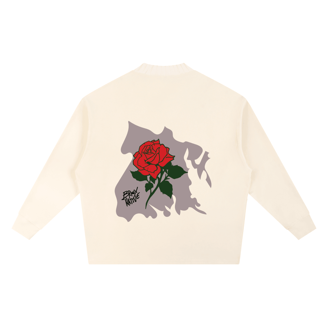 Bronx Rose Knitted Round Neck Oversize Sweatshirt by Bronx Native for New York summer