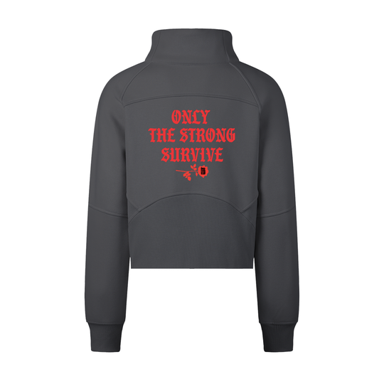 Only The Strong Survive ❤️ Cropped Half-Zip Sweatshirt