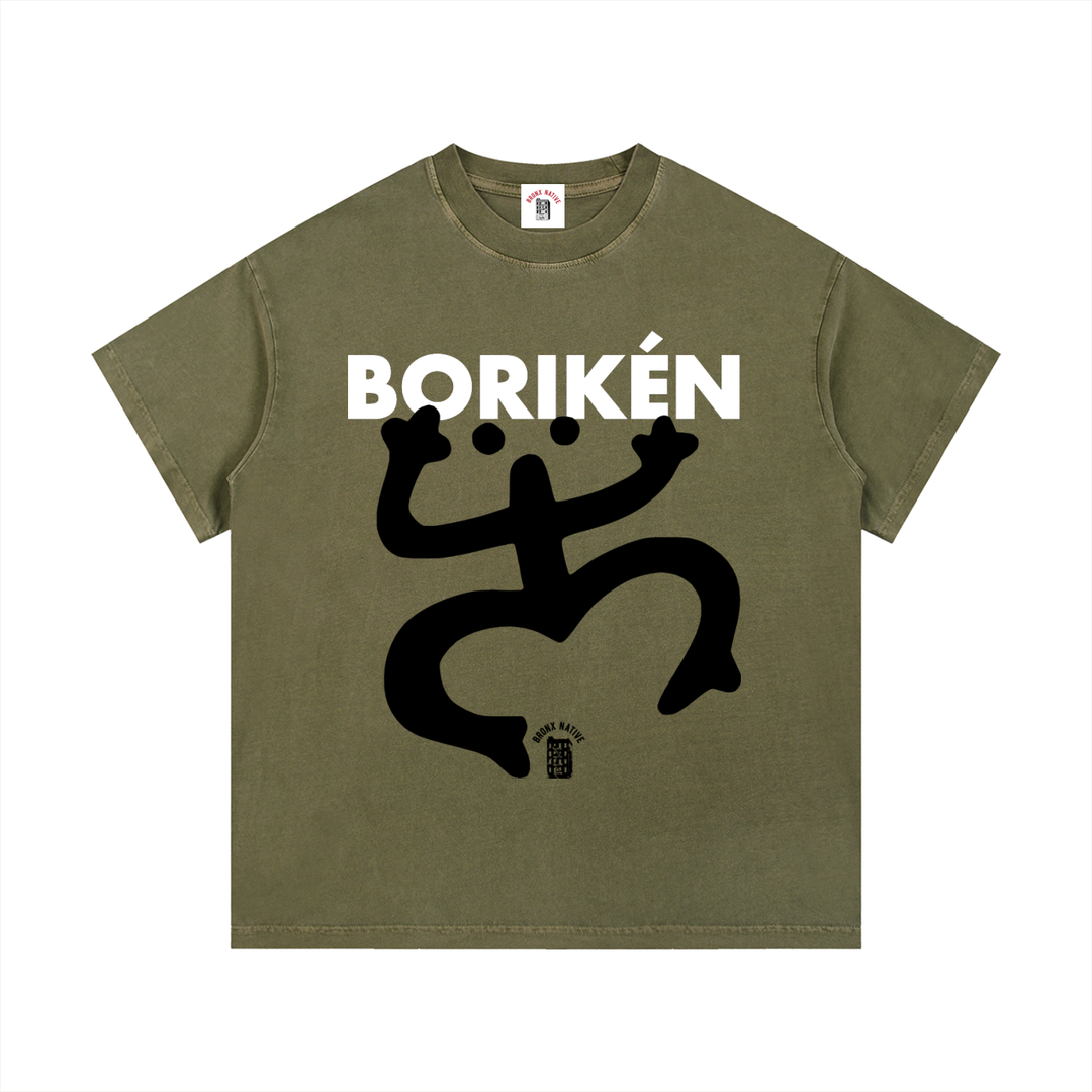 Boriken Vintage Wash Cotton T-Shirt by Bronx Native - Puerto Rico Collection