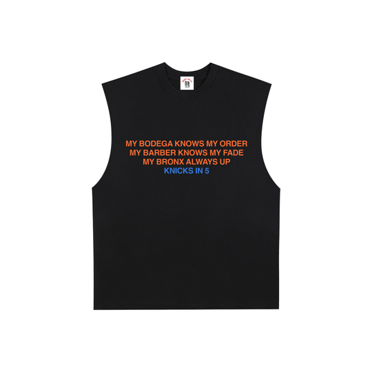 Knicks in 5 Limited Edition Finals Run Raw Edge Cotton Tank Top