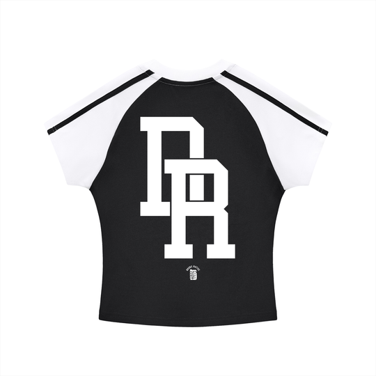 809 DR Womens Contrast Stripes Bodycon Raglan  Sleeve T-Shirt