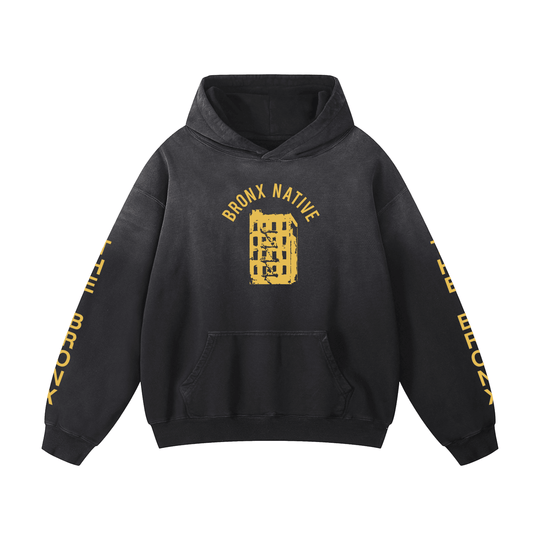 The Bronx Flower Heavyweight Sunfade Oversized Hoodie by Bronx Native for New York summer
