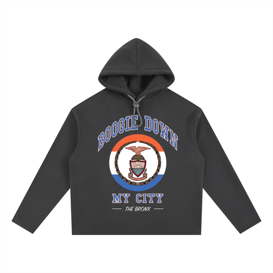 Boogie Down My City Oversized Fleece Hoodie by Bronx Native for New York summer