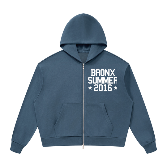 Bronx Summer Drop Shoulder Full-Zip Hoodie by Bronx Native — Summer Collection product image