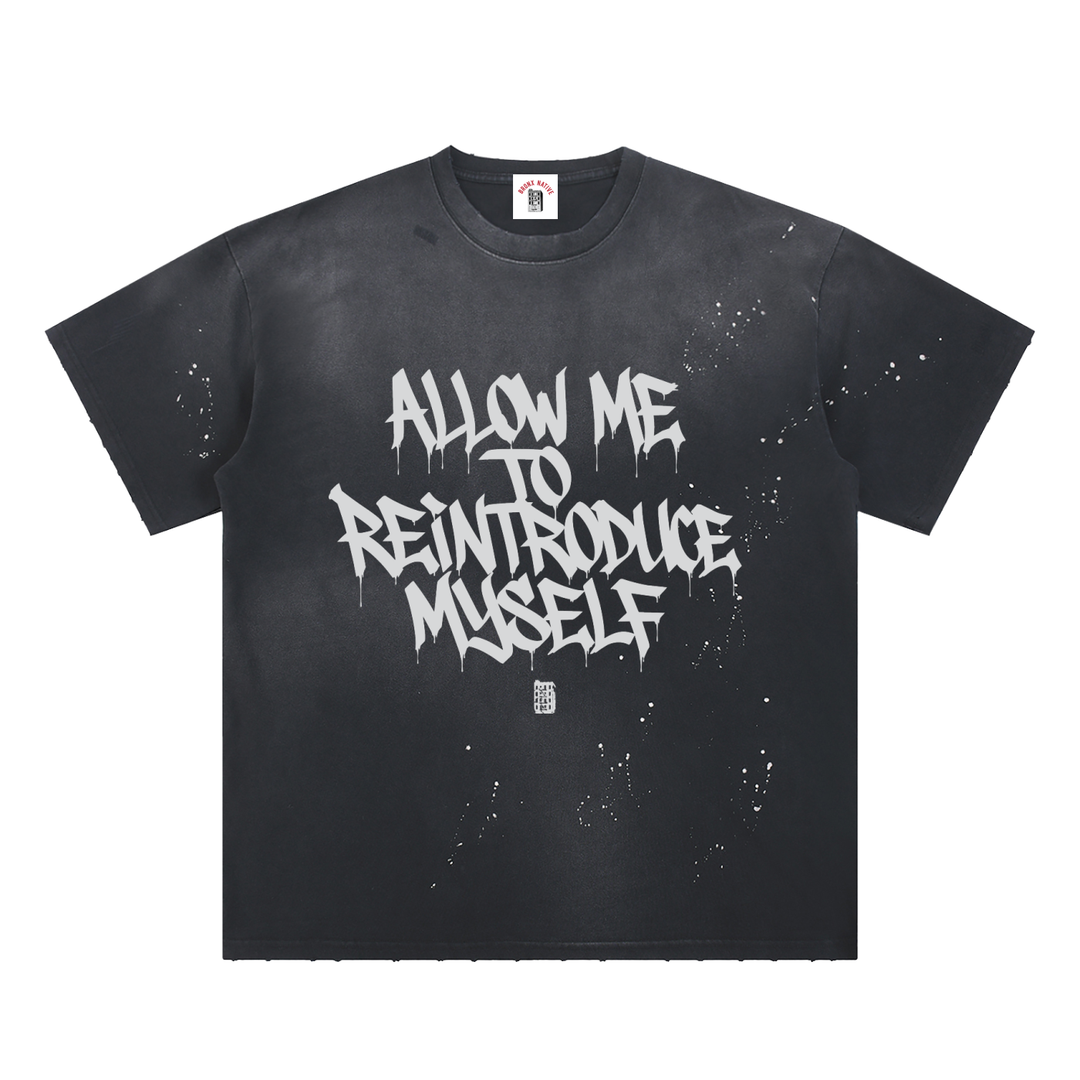 Hand-Frayed Sunfade Paint Splatter T-Shirt