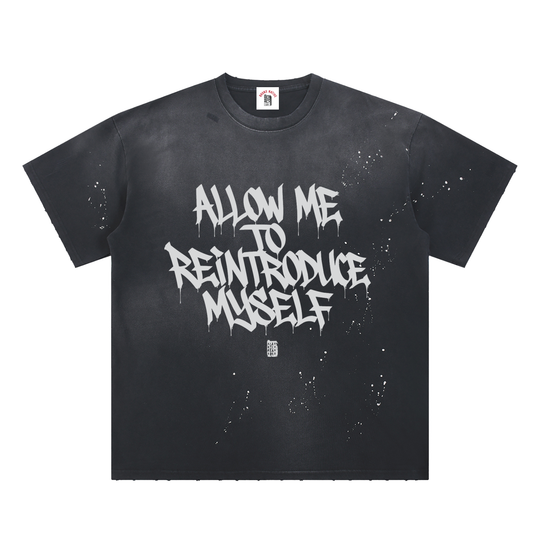 Hand-Frayed Sunfade Paint Splatter T-Shirt