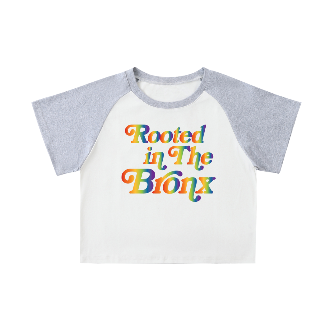 Color-Blocked Raglan Sleeve Crop Top