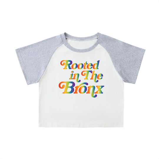 Color-Blocked Raglan Sleeve Crop Top