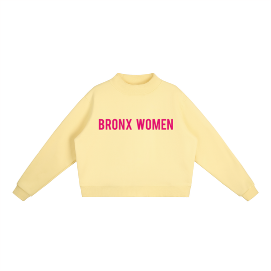 Bronx Women Are Essential Fleece Mock-Neck Crew Sweatshirt