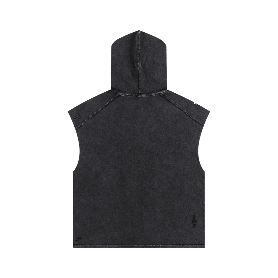 Boogie Down My City Snow Washed Boxy Hooded Tank Top by Bronx Native, Summer 2026 tank tops with BX pride and New York streetwear energy