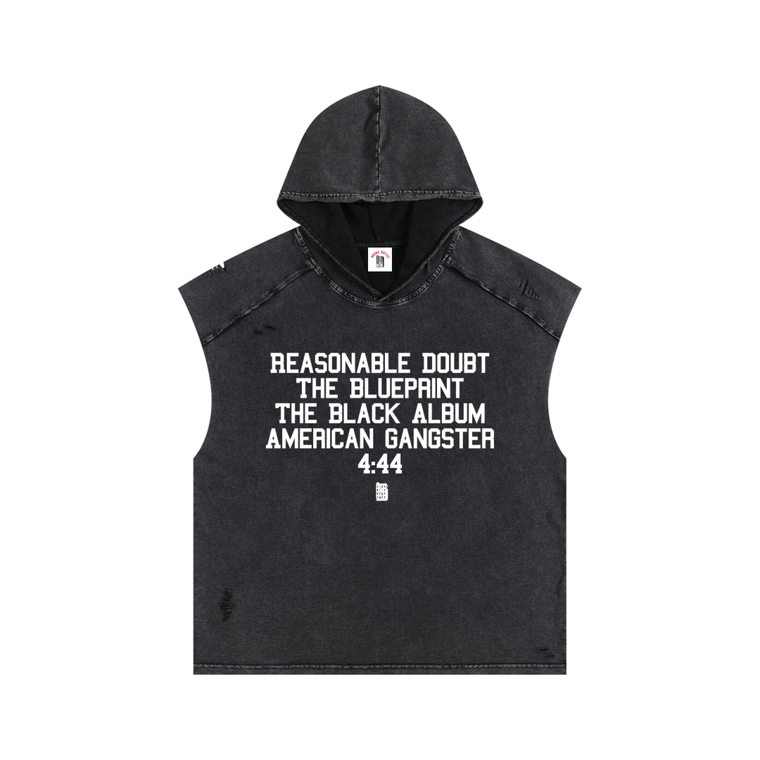 Snow Washed Boxy Hooded Tank Top
