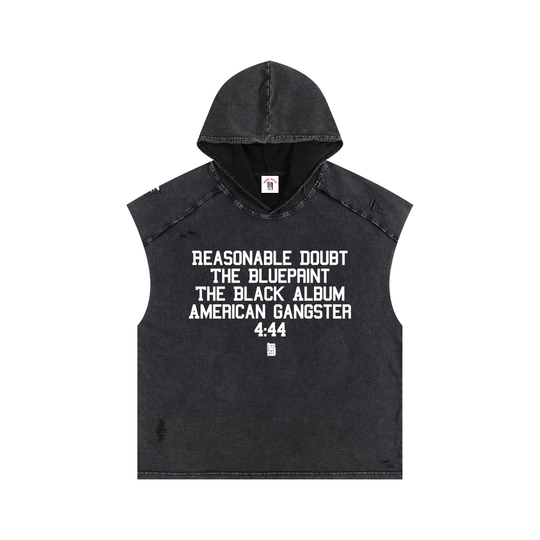 Snow Washed Boxy Hooded Tank Top