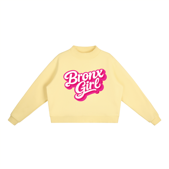 Bronx Girl Essential Fleece Mock-Neck Crew Sweatshirt
